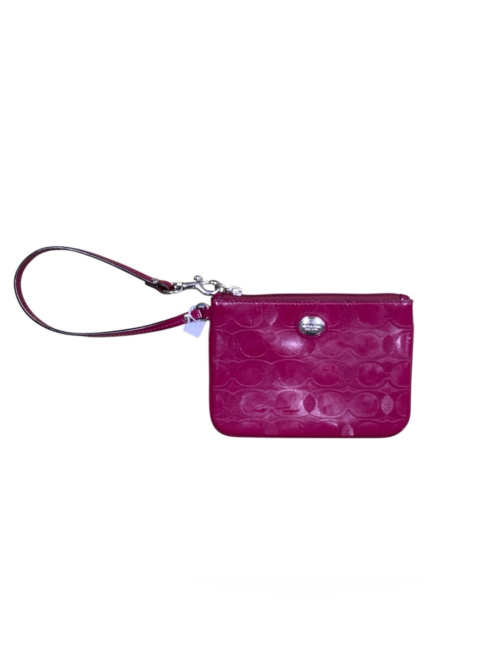 Coach Patent Signature Wristlet - Fuchsia